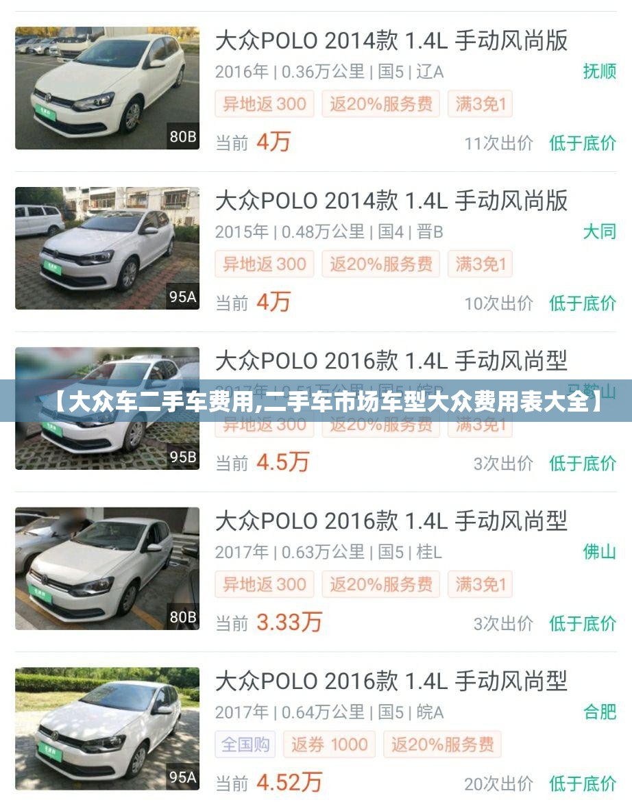 【大众车二手车费用,二手车市场车型大众费用表大全】