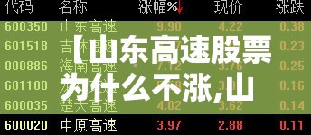 【山东高速股票为什么不涨,山东高速股票下跌原因】 【山东高速股票为什么不涨,山东高速股票下跌原因】