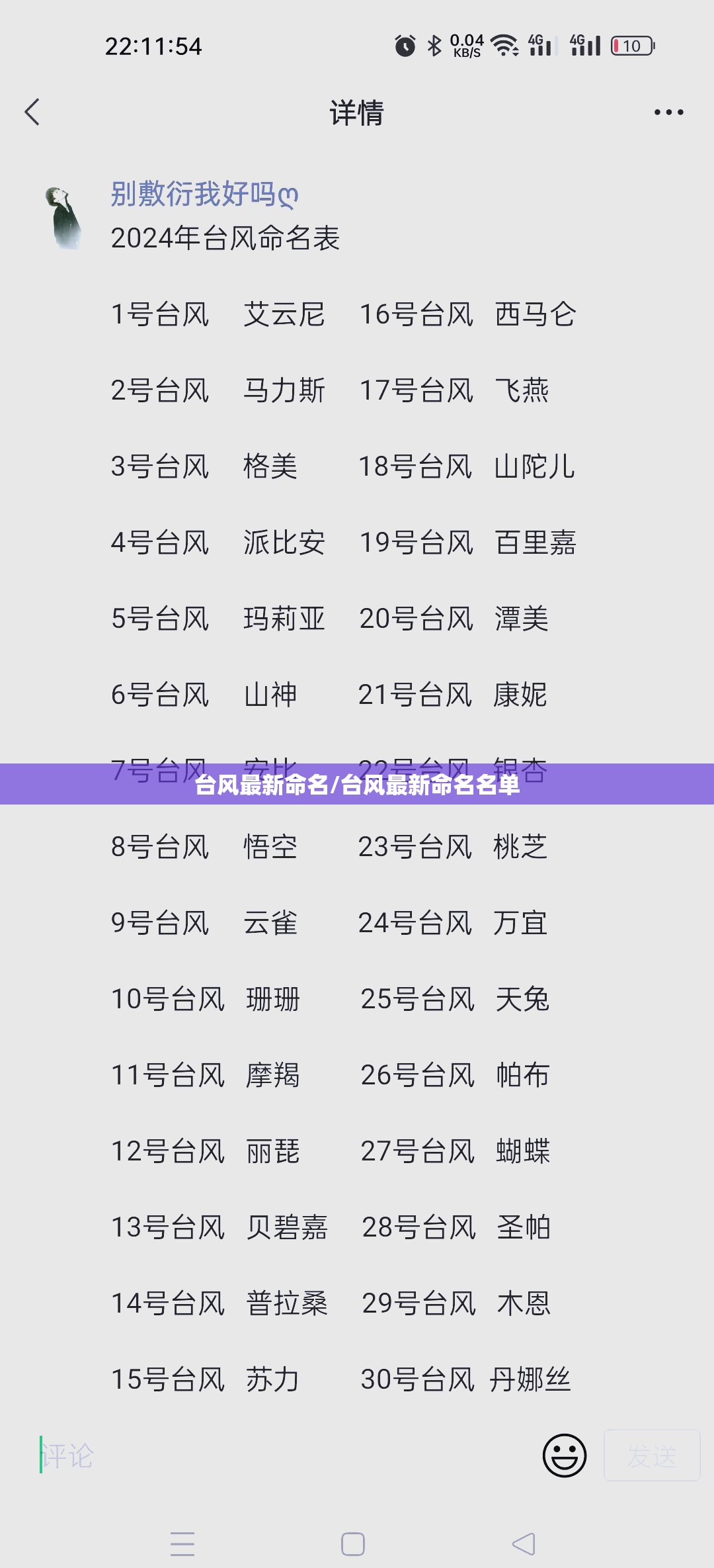 台风最新命名/台风最新命名名单
