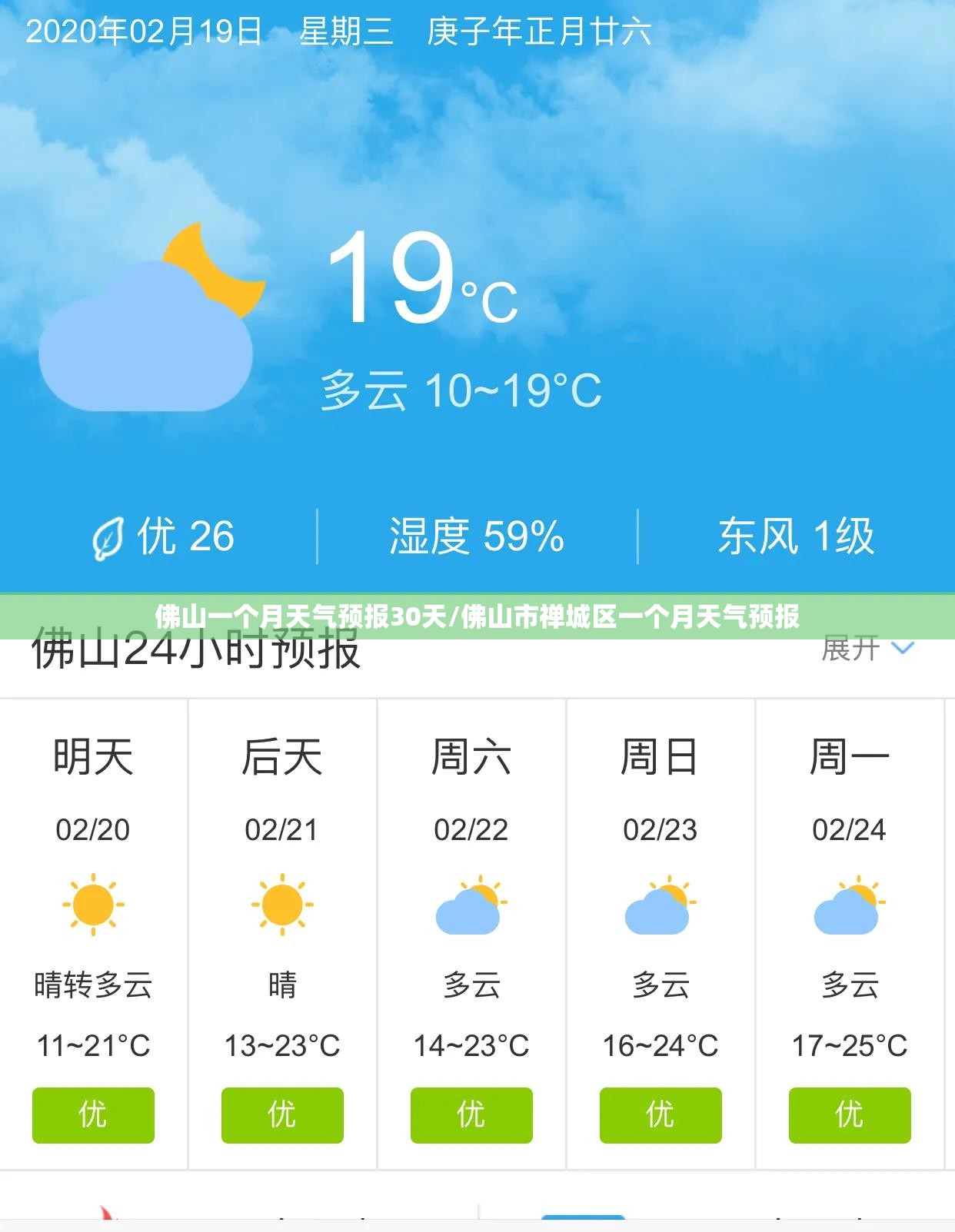 佛山一个月天气预报30天/佛山市禅城区一个月天气预报