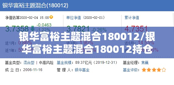 银华富裕主题混合180012/银华富裕主题混合180012持仓