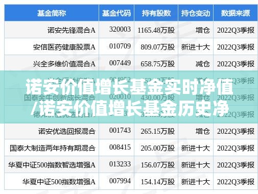 诺安价值增长基金实时净值/诺安价值增长基金历史净值查询