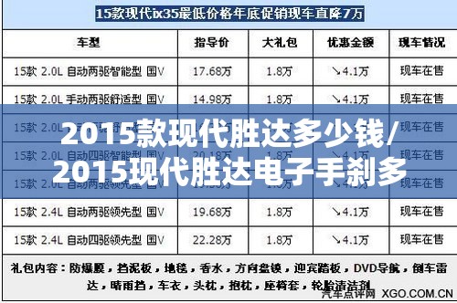 2015款现代胜达多少钱/2015现代胜达电子手刹多少钱 2015款现代胜达多少钱/2015现代胜达电子手刹多少钱