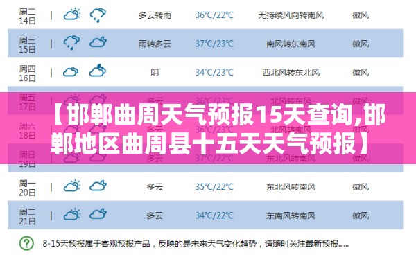 【邯郸曲周天气预报15天查询,邯郸地区曲周县十五天天气预报】 【邯郸曲周天气预报15天查询,邯郸地区曲周县十五天天气预报】