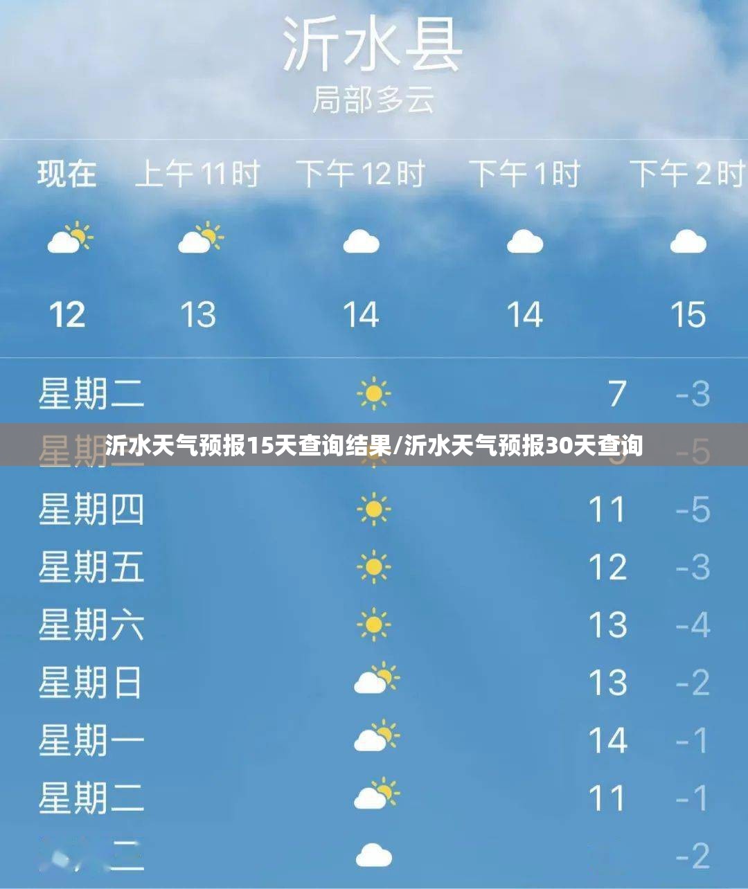 沂水天气预报15天查询结果/沂水天气预报30天查询 沂水天气预报15天查询结果/沂水天气预报30天查询