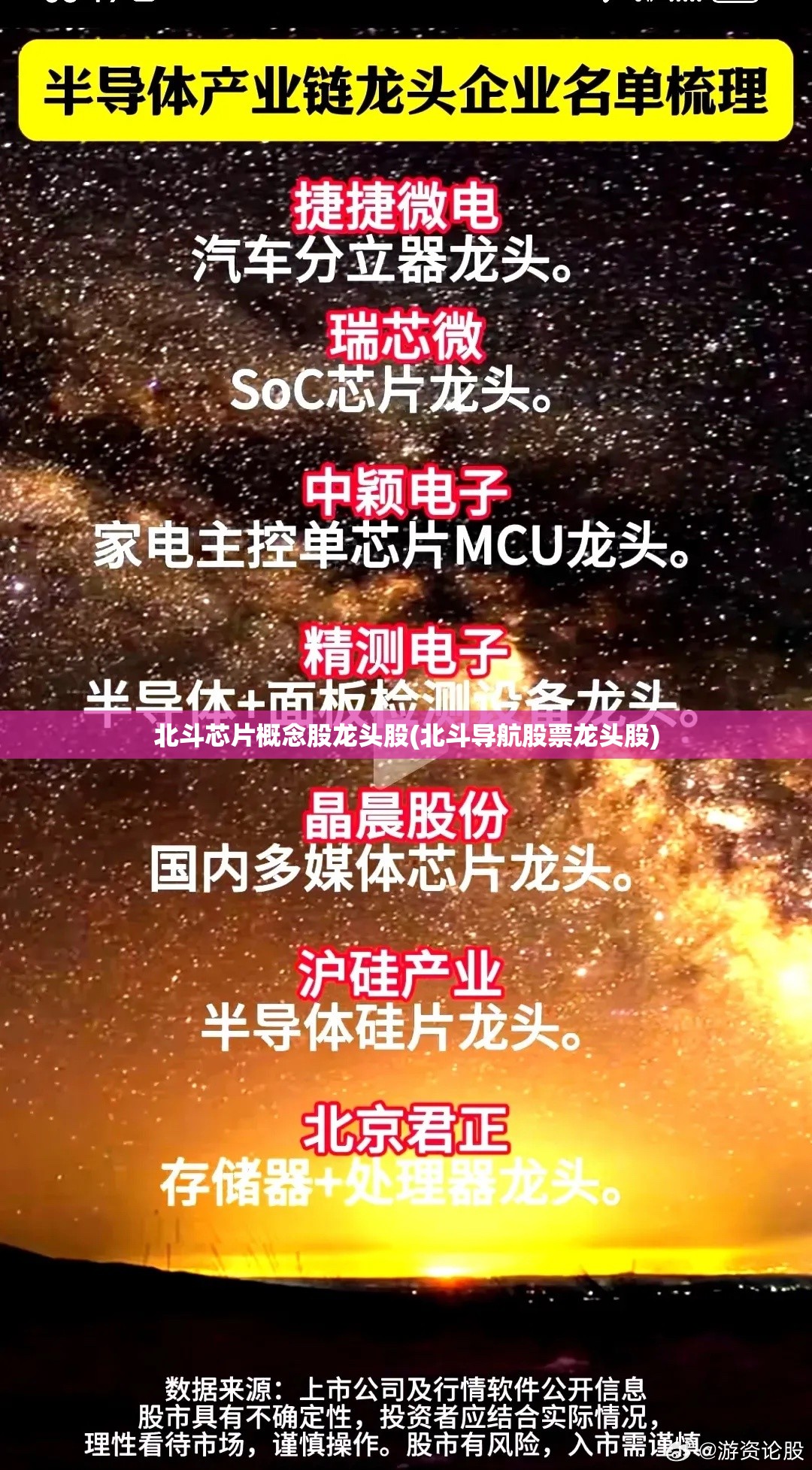 北斗芯片概念股龙头股(北斗导航股票龙头股)