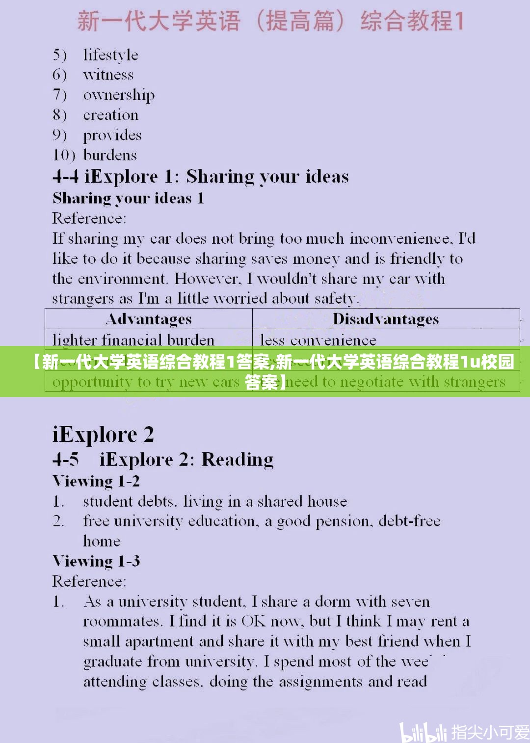 【新一代大学英语综合教程1答案,新一代大学英语综合教程1u校园答案】