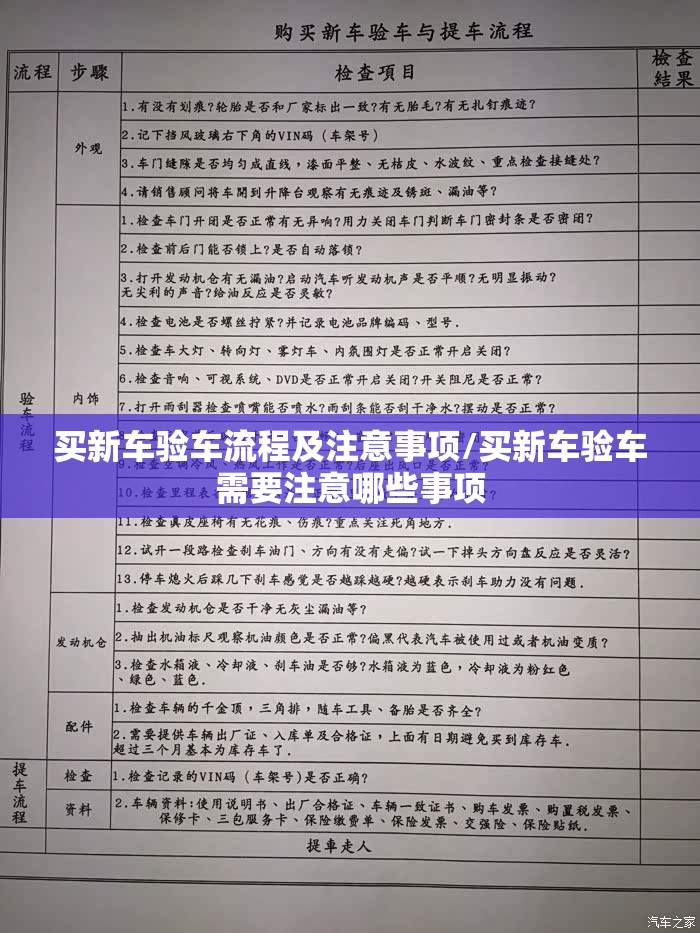 买新车验车流程及注意事项/买新车验车需要注意哪些事项