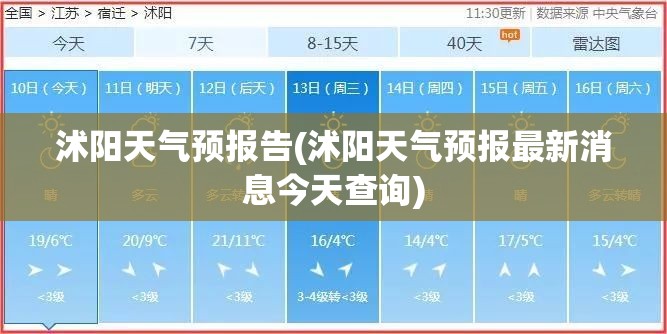沭阳天气预报告(沭阳天气预报最新消息今天查询) 沭阳天气预报告(沭阳天气预报最新消息今天查询)