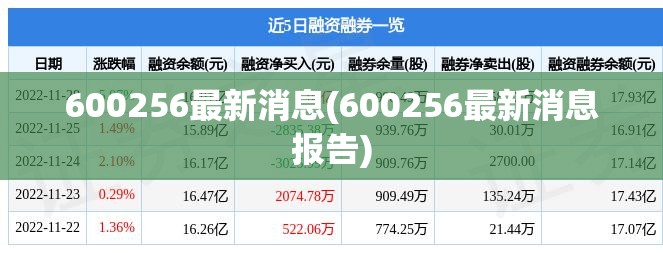 600256最新消息(600256最新消息报告) 600256最新消息(600256最新消息报告)