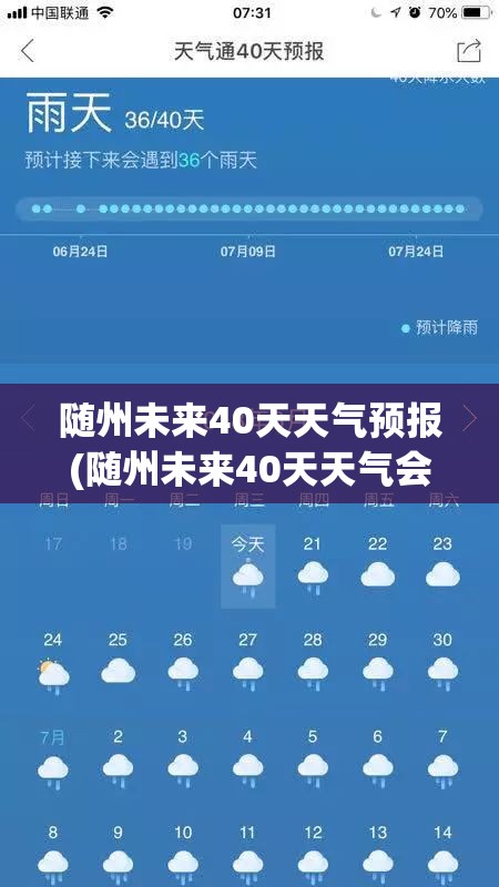 随州未来40天天气预报(随州未来40天天气会冷吗)