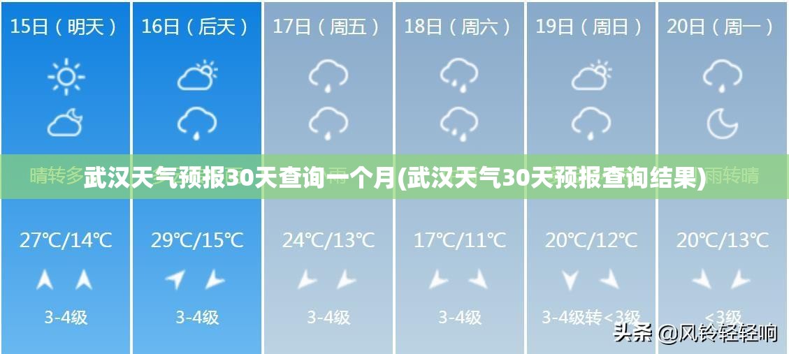武汉天气预报30天查询一个月(武汉天气30天预报查询结果)