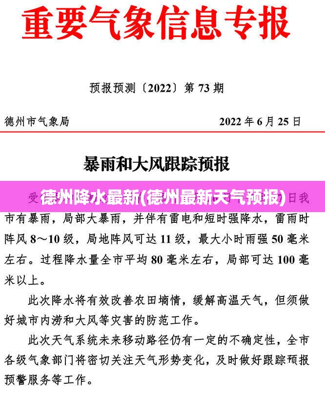 德州降水最新(德州最新天气预报) 德州降水最新(德州最新天气预报)