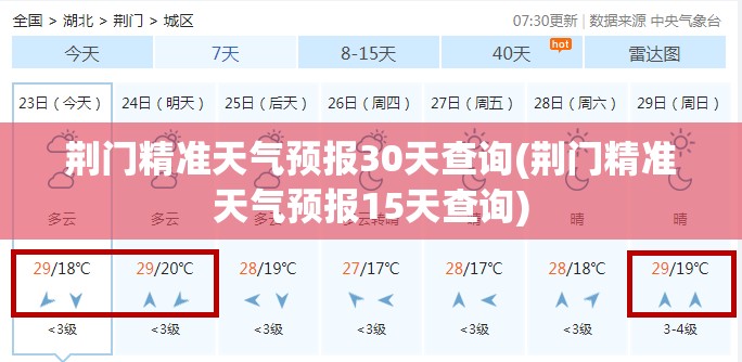 荆门精准天气预报30天查询(荆门精准天气预报15天查询) 荆门精准天气预报30天查询(荆门精准天气预报15天查询)