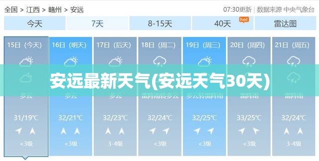 安远最新天气(安远天气30天) 安远最新天气(安远天气30天)