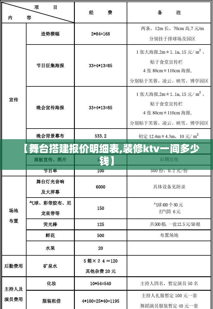 【舞台搭建报价明细表,装修ktv一间多少钱】 【舞台搭建报价明细表,装修ktv一间多少钱】