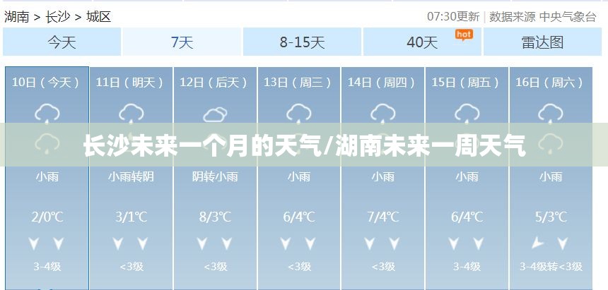 长沙未来一个月的天气/湖南未来一周天气