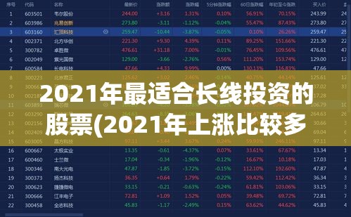 2021年最适合长线投资的股票(2021年上涨比较多的股票)