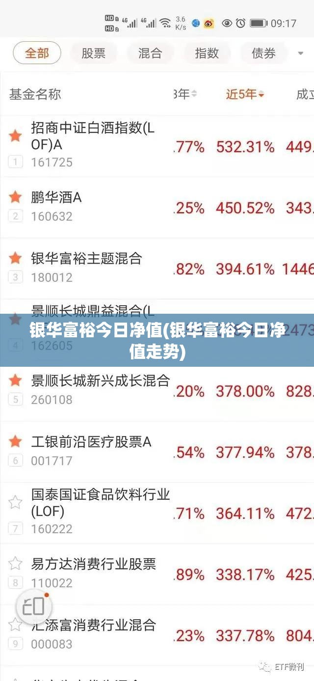 银华富裕今日净值(银华富裕今日净值走势)