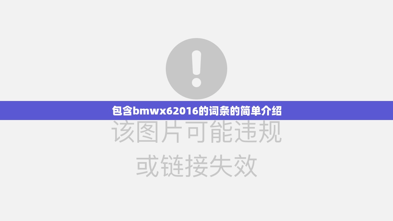 包含bmwx62016的词条的简单介绍