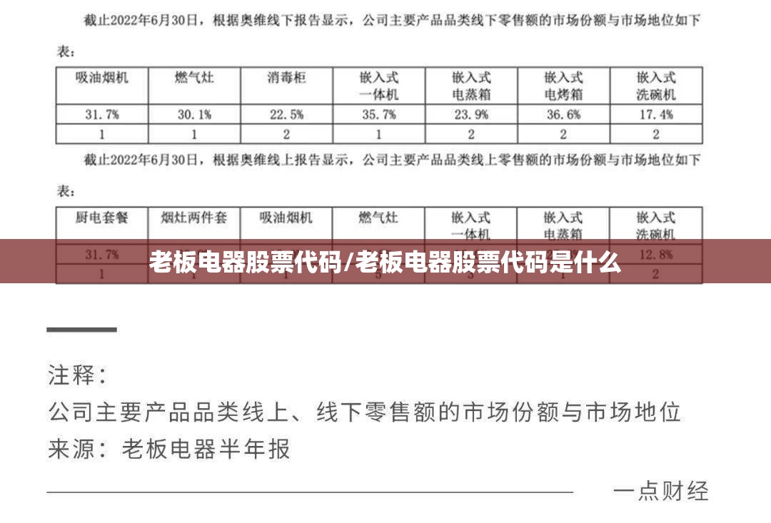 老板电器股票代码/老板电器股票代码是什么