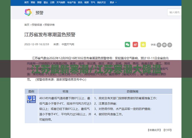 江苏最新寒潮/江苏寒潮大降温 江苏最新寒潮/江苏寒潮大降温